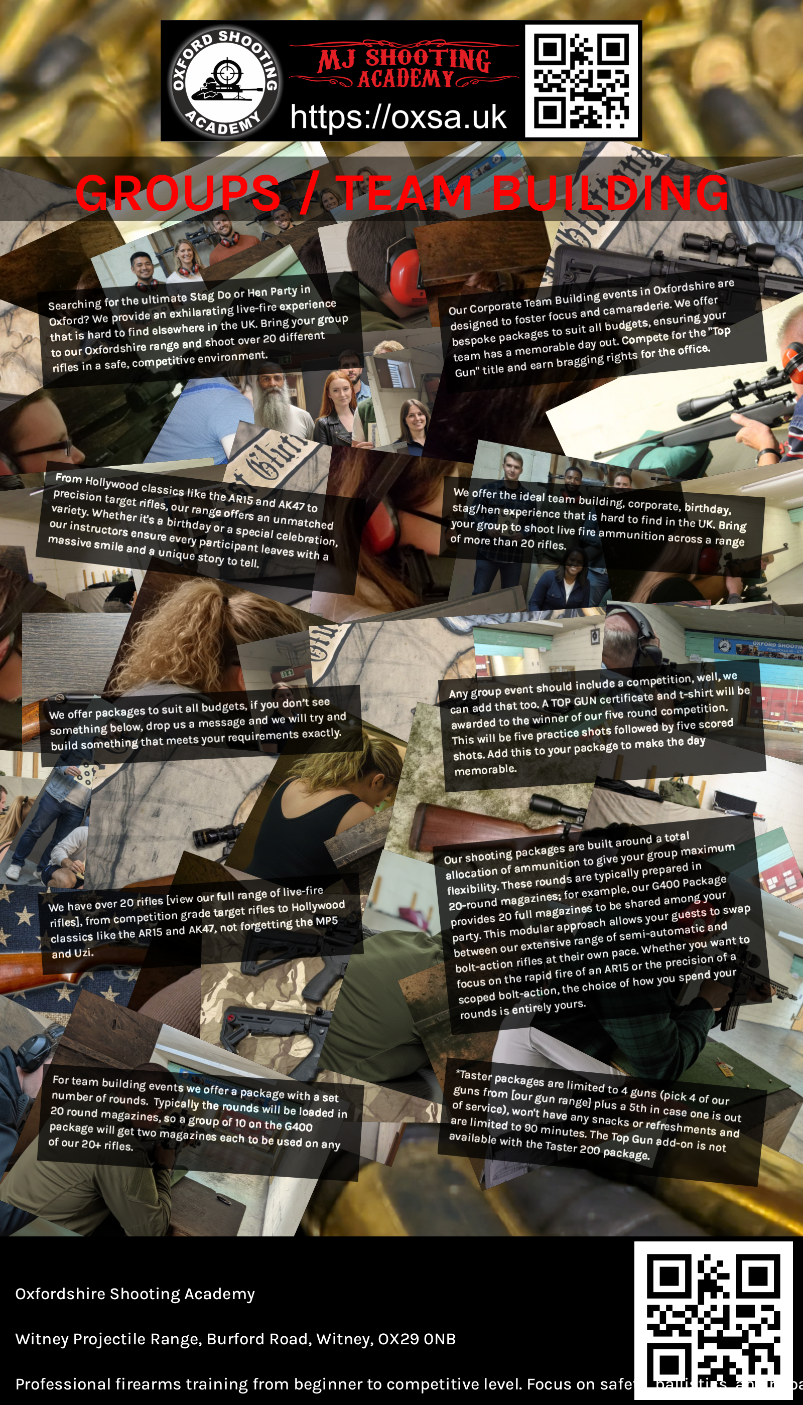 Indoor range shooting providing a unique experience day