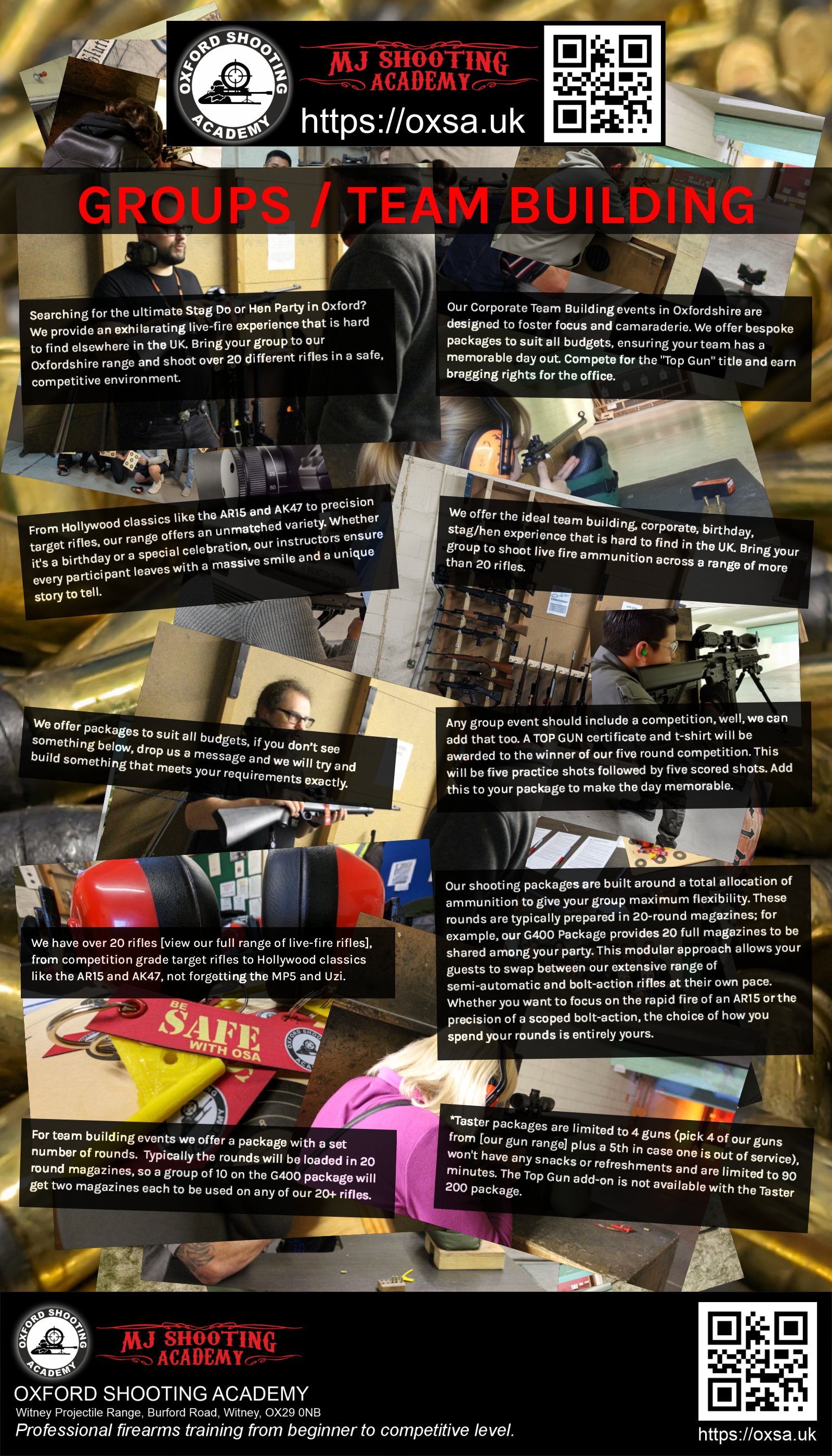 Indoor range shooting providing a unique experience day