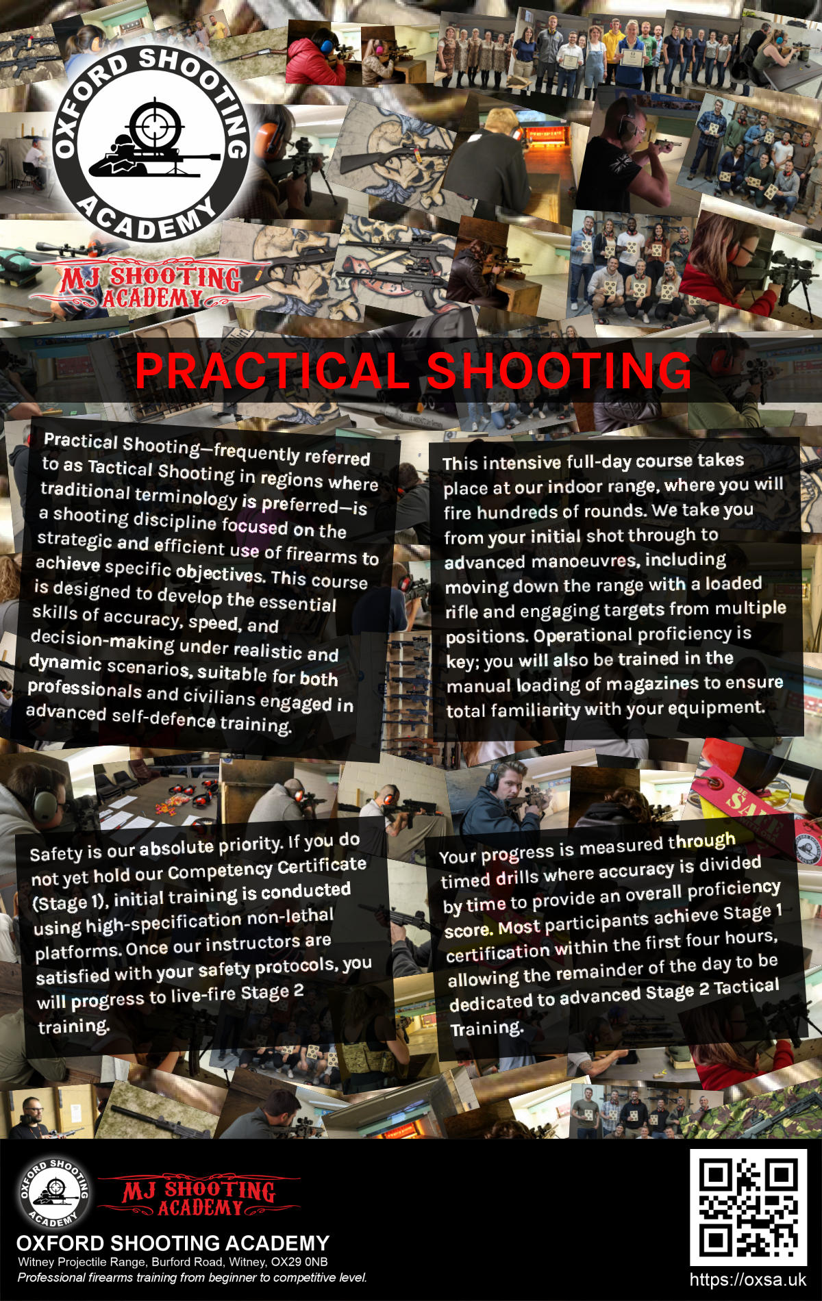 Professional shooting experience at a professional shooting range