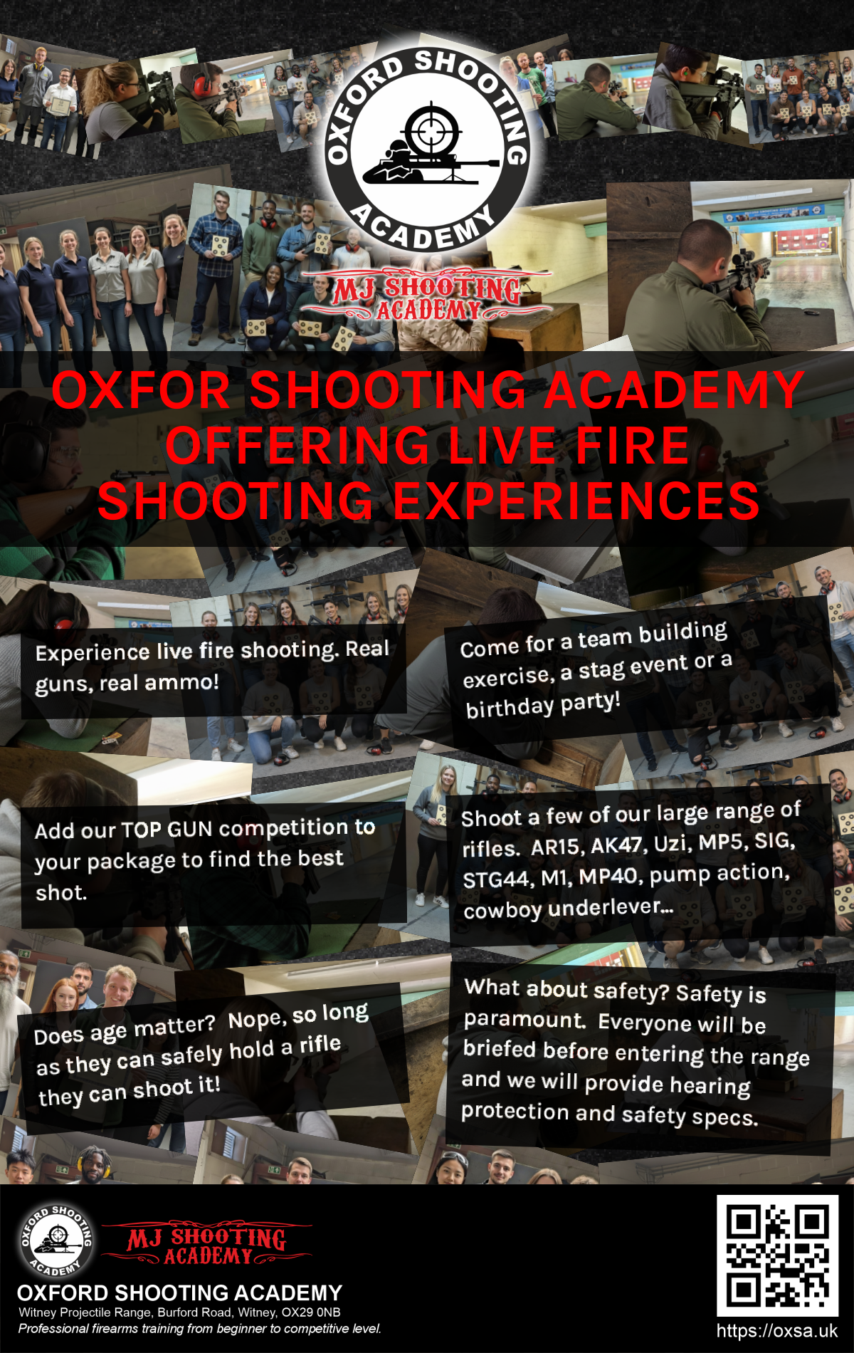 Professional shooting experience at a professional shooting range