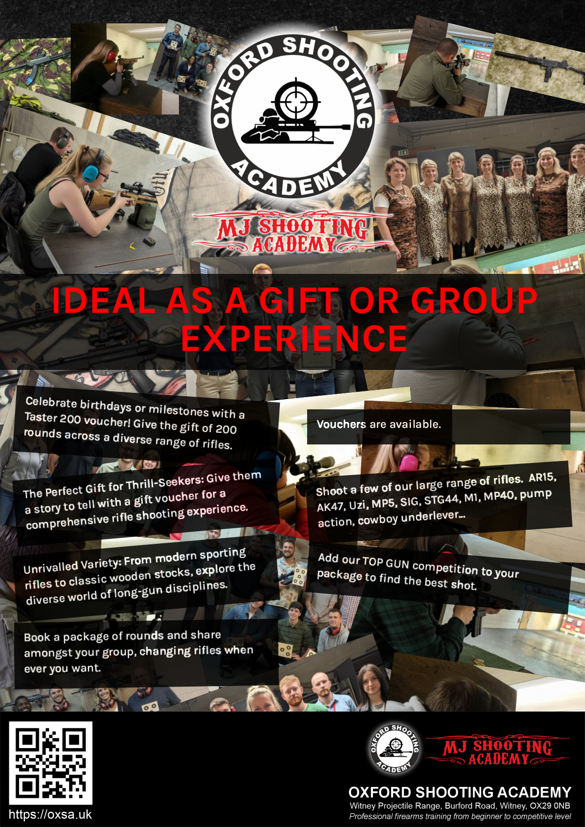 Firearms training session using various sporting firearms