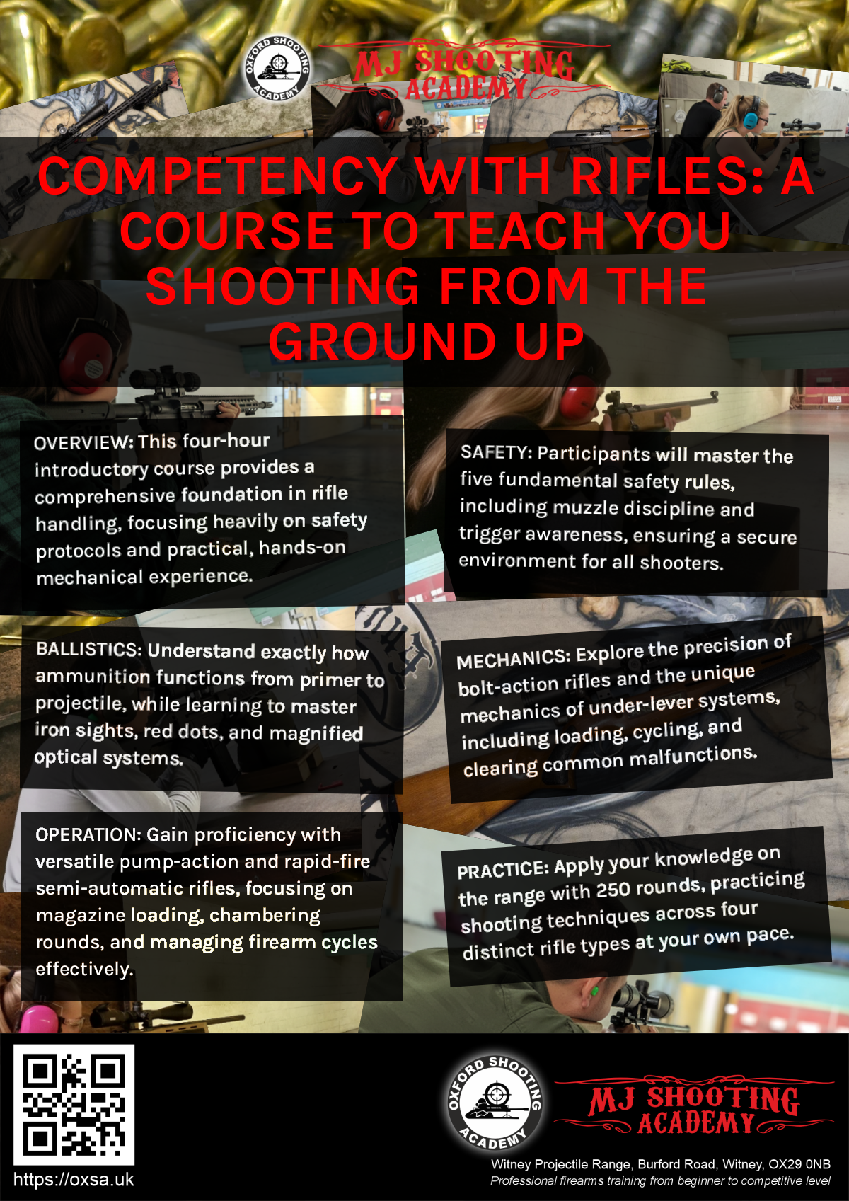 Professional shooting experience at a professional shooting range