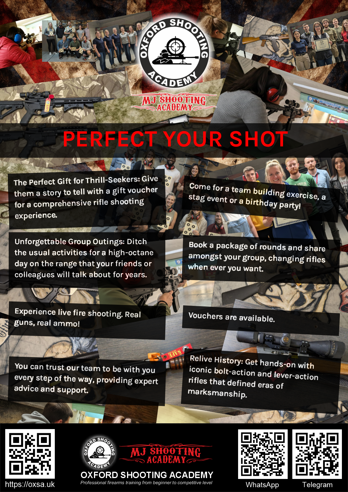 Professional shooting experience at a professional shooting range