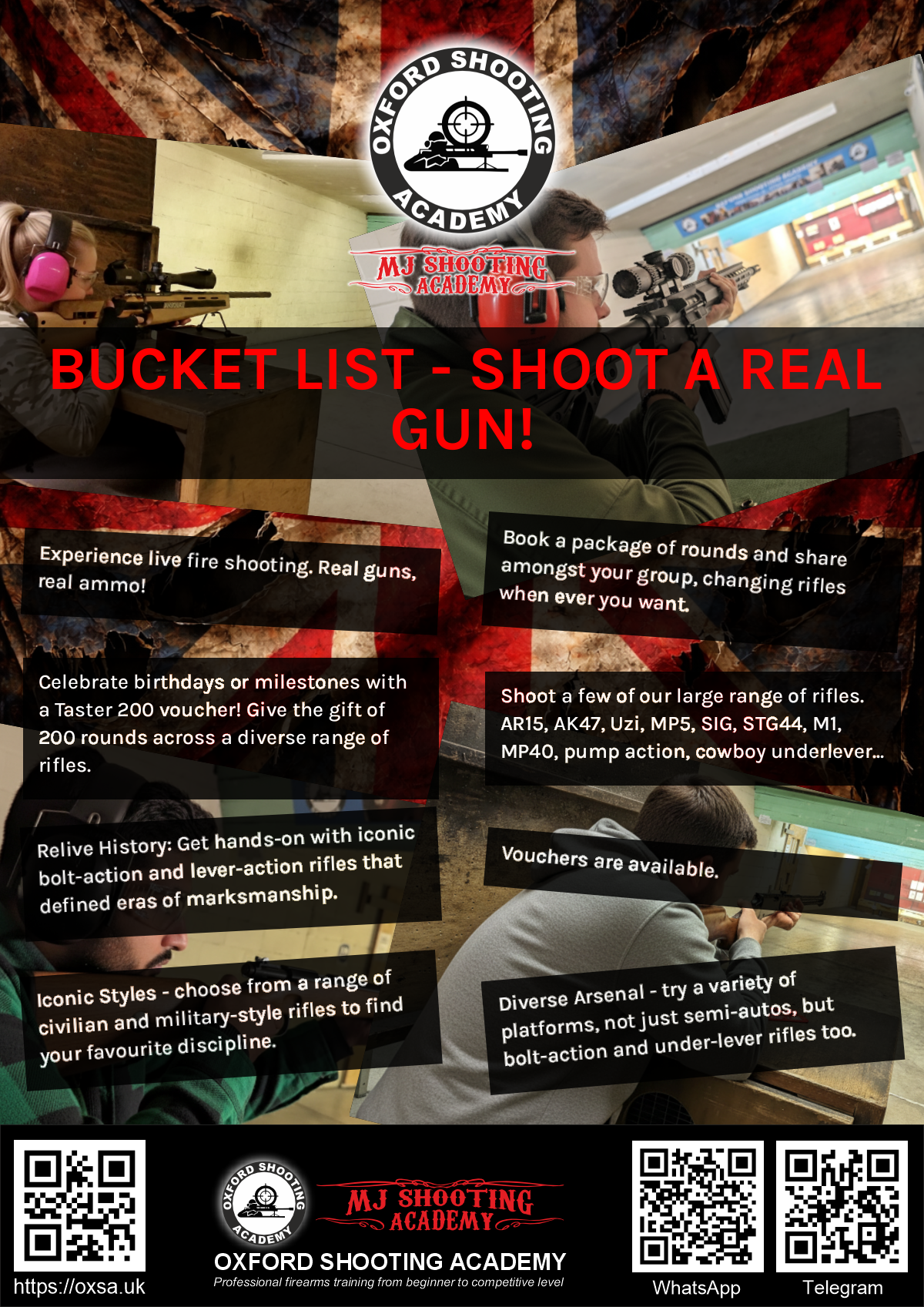 Historic rifle display with expert safety instruction