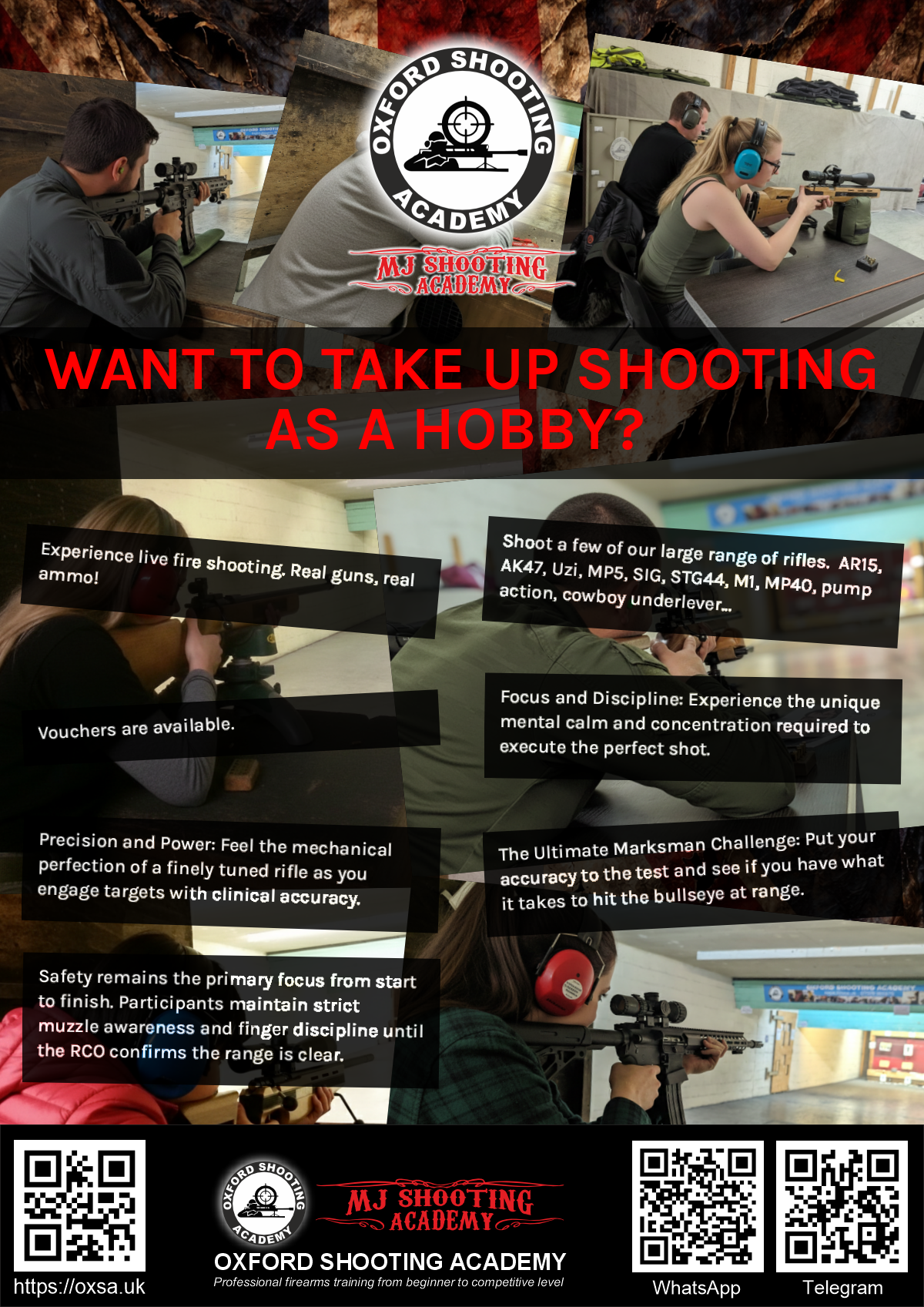 Professional shooting experience at a professional shooting range