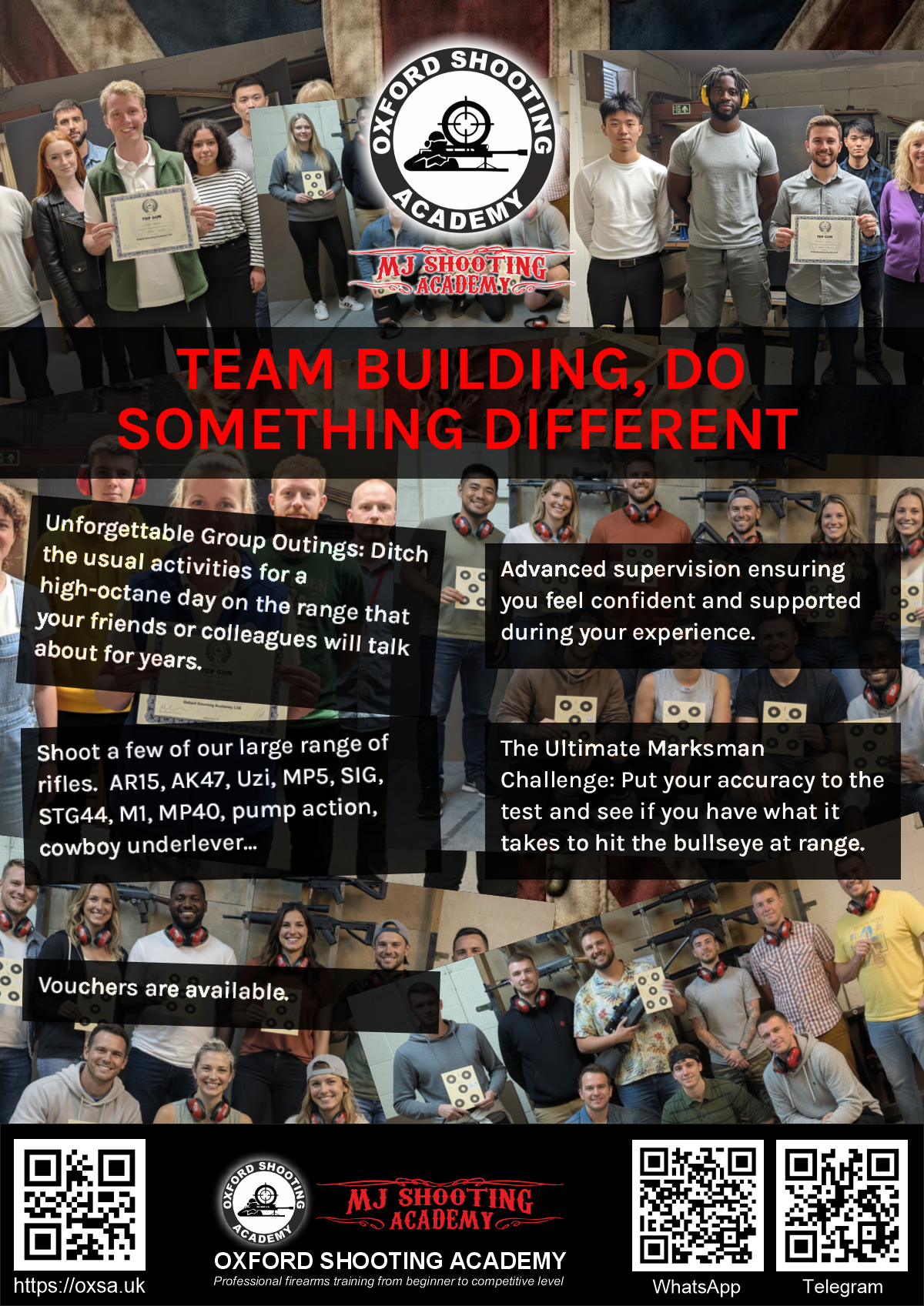 Professional shooting experience at a professional shooting range