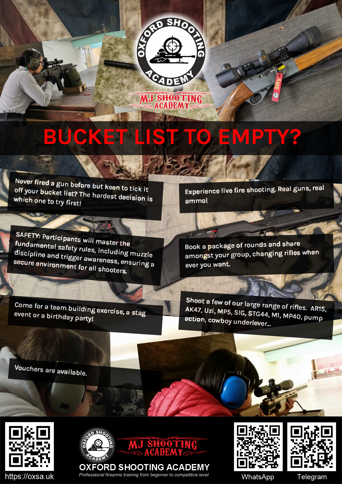 Professional shooting experience at a professional shooting range