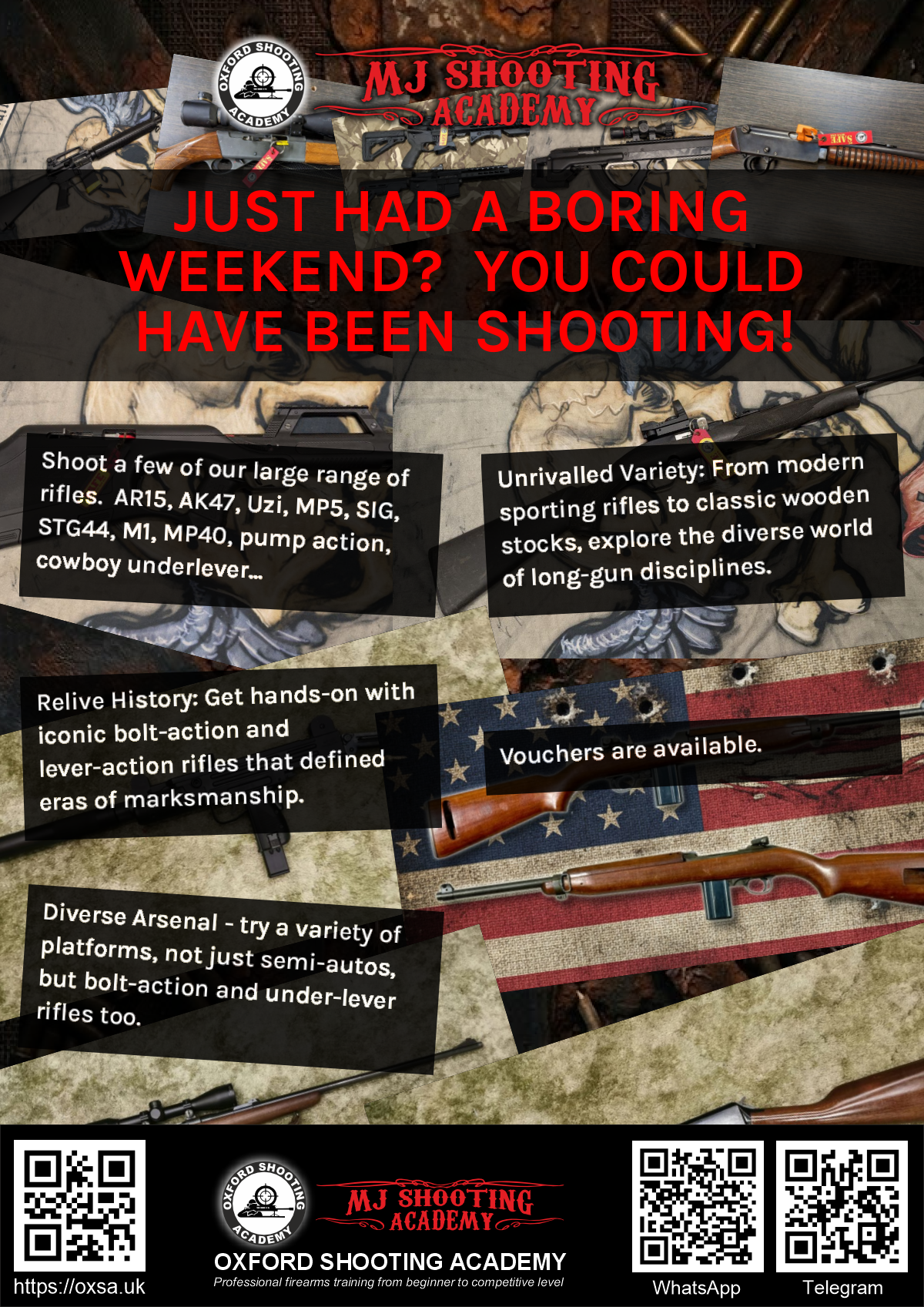 Historic rifle display with expert safety instruction