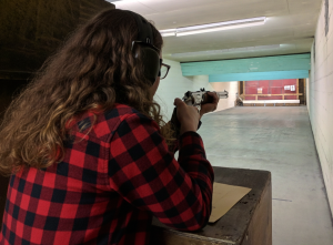Precision shooting session focusing on firearm safety and handling