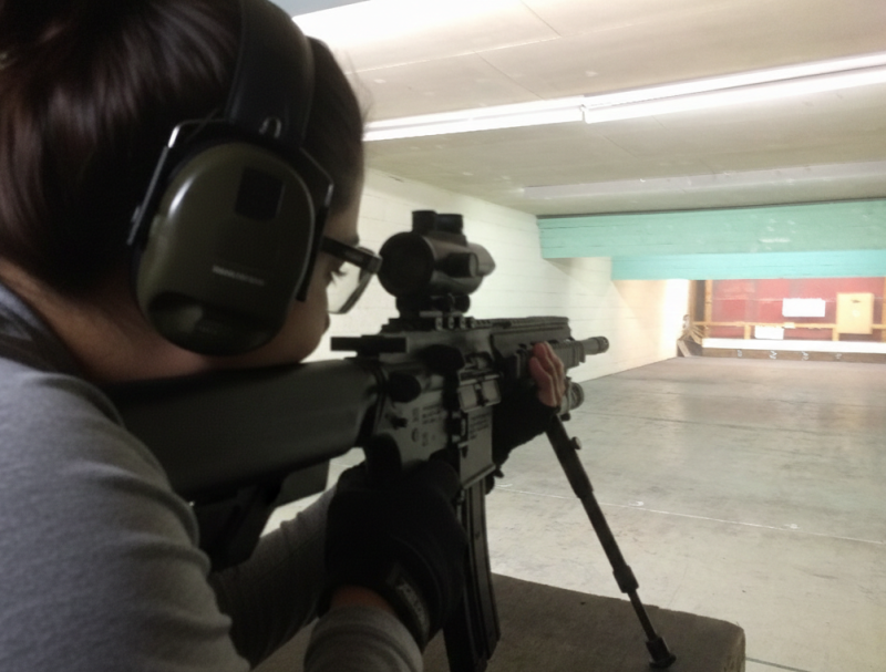 Firearms training session using various sporting firearms