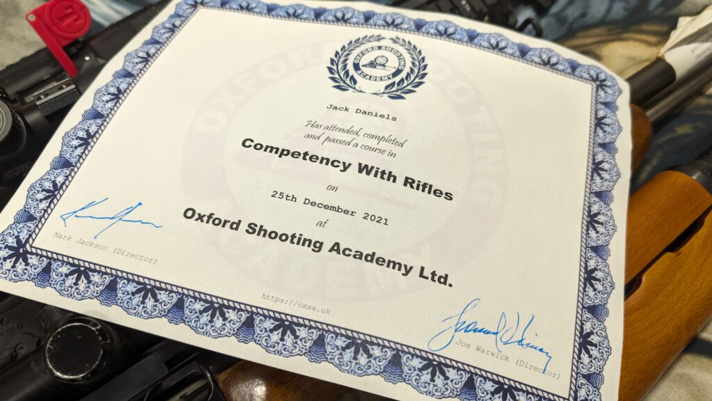 Academy Certificate Back